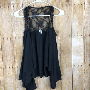 Studio Y Black Sleeveless Open Cardigan Vest
